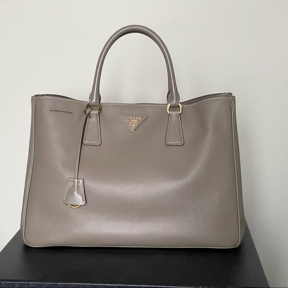 Prada Saffiano Gardener’s Tote (Argilla grey)